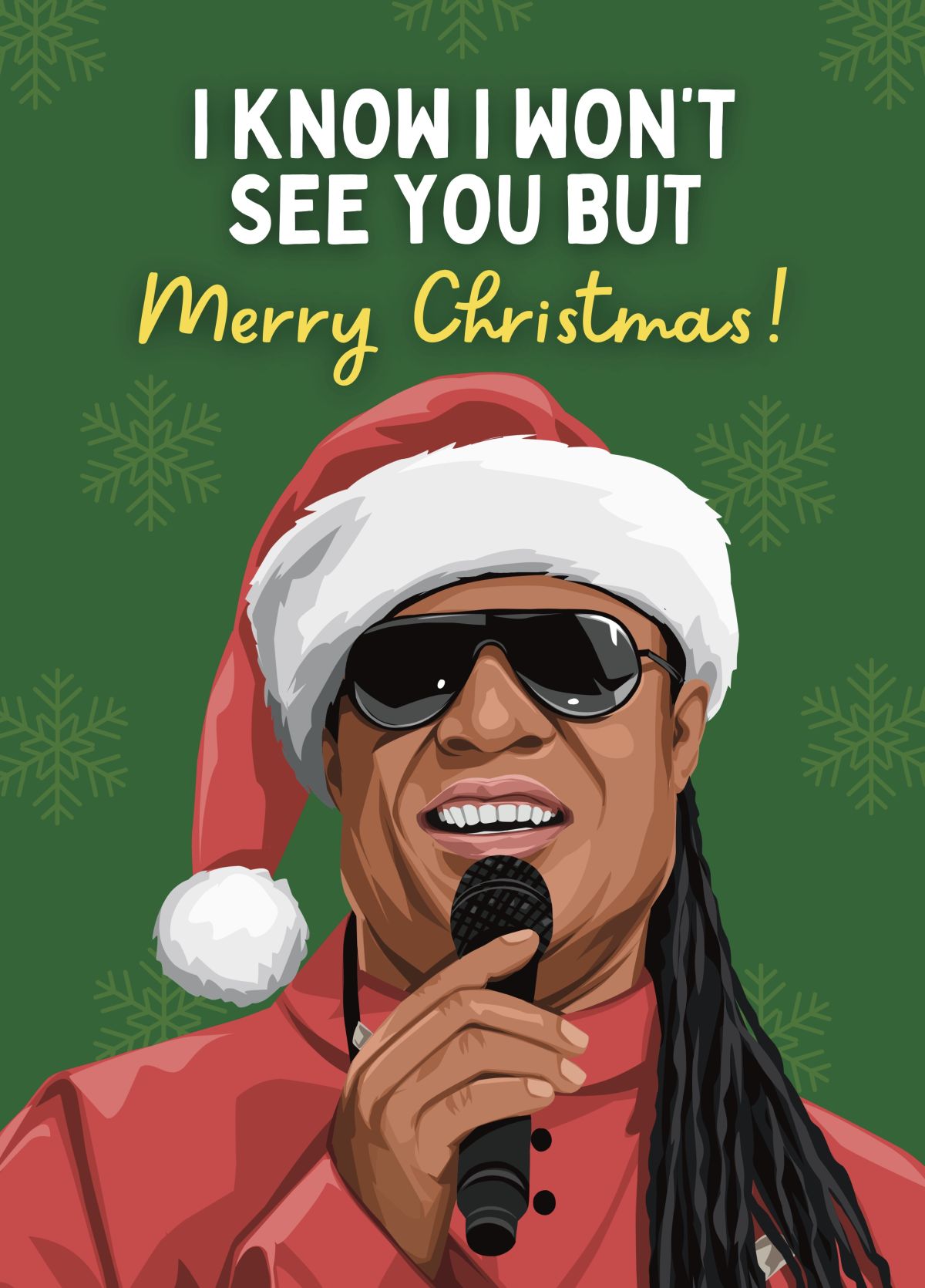 Funny Stevie Wonder Long Distance Christmas Card