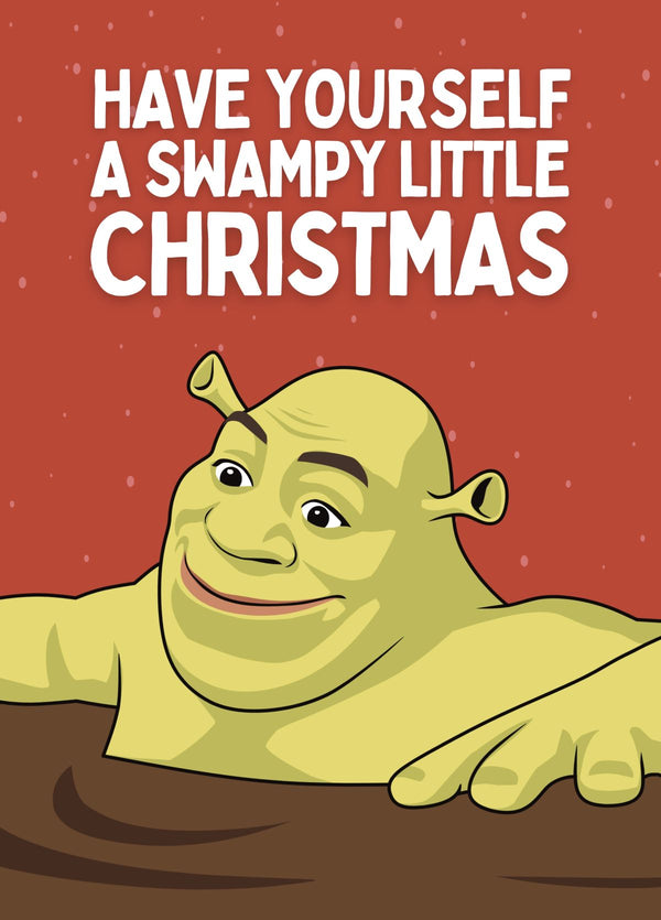 Funny Shrek Christmas Card - Swampy Little Christmas
