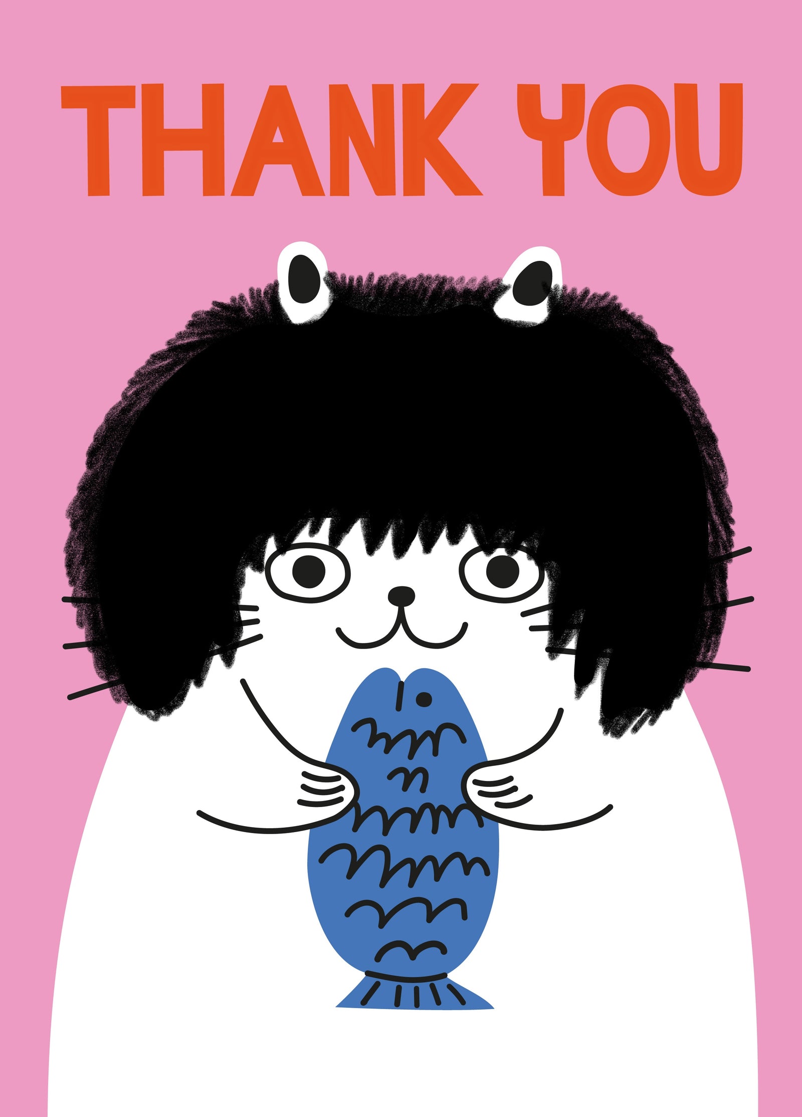 Cute Cat Thank You Card – Funny Kitty Card – Thank You Card For Friends