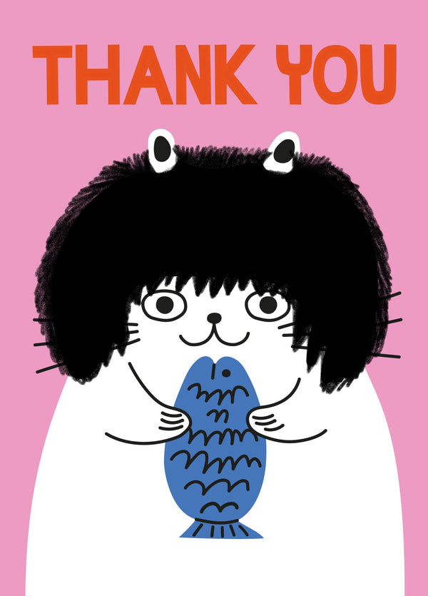 Cute Cat Thank You Card – Funny Kitty Card – Thank You Card For Friends