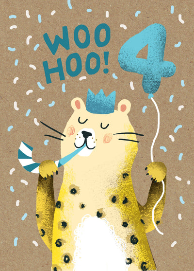4 Woohoo Leopard Card
