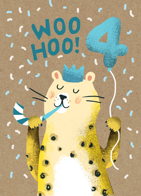 4 Woohoo Leopard Card
