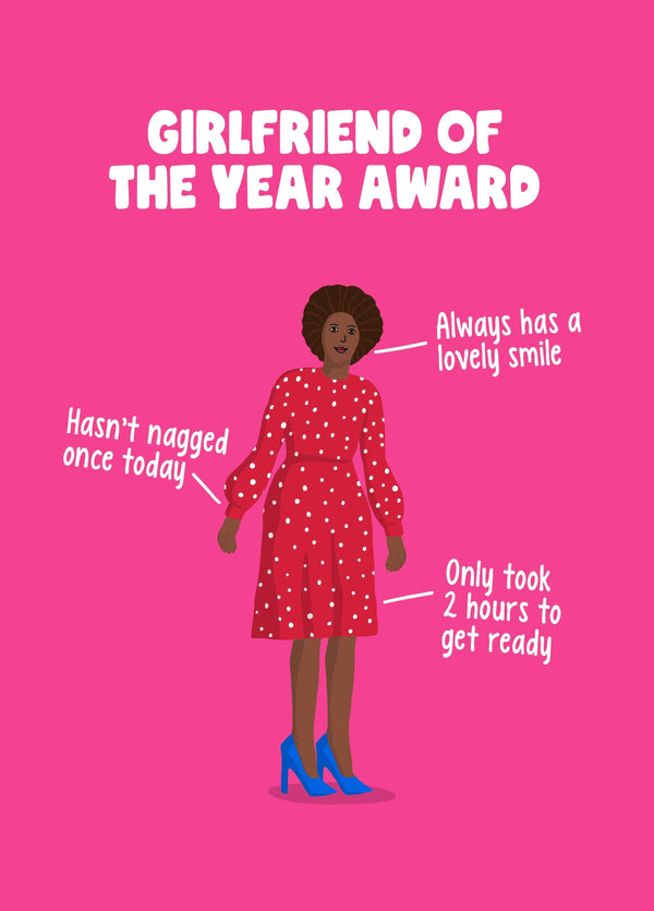 Girlfriend Of The Year Award Valentine's Card