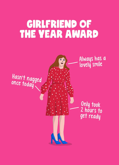 Girlfriend Of The Year Award Valentine's Card