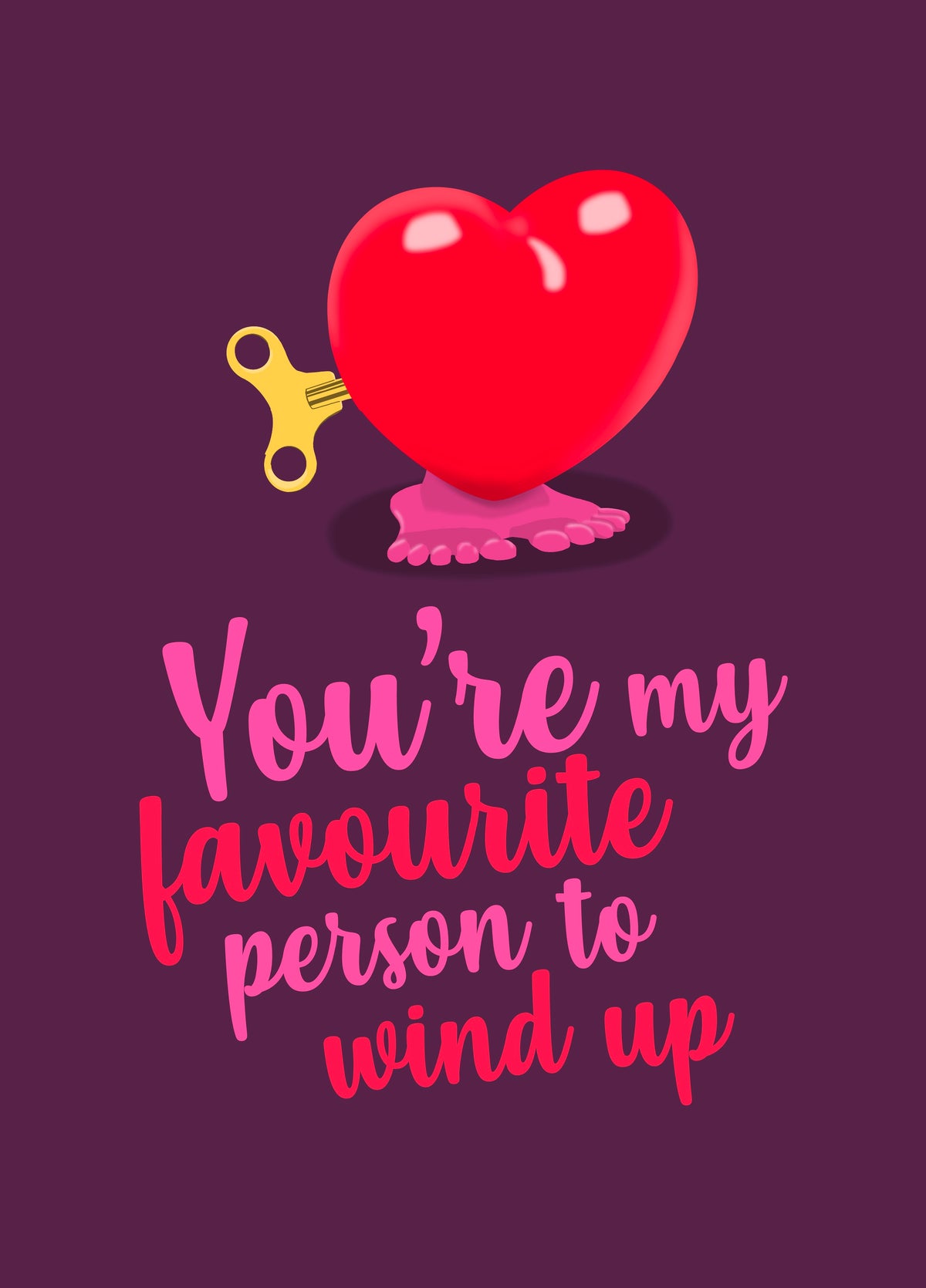 Cheeky Wind-Up Toy Valentine's Card