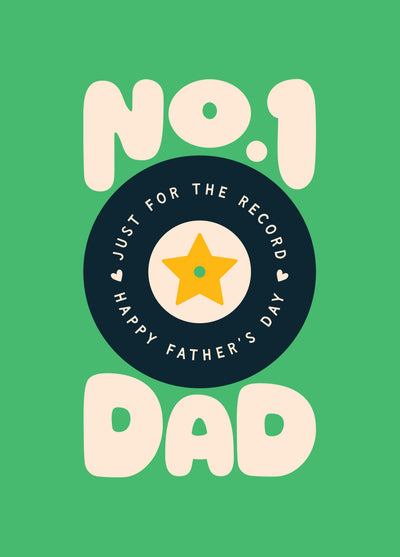 No.1 Dad – Just For The Record – Cute Father's Day Card