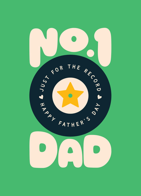 No.1 Dad – Just For The Record – Cute Father's Day Card