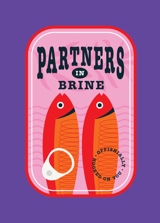 Partners In Brine Sardine Pun Funny Love Card