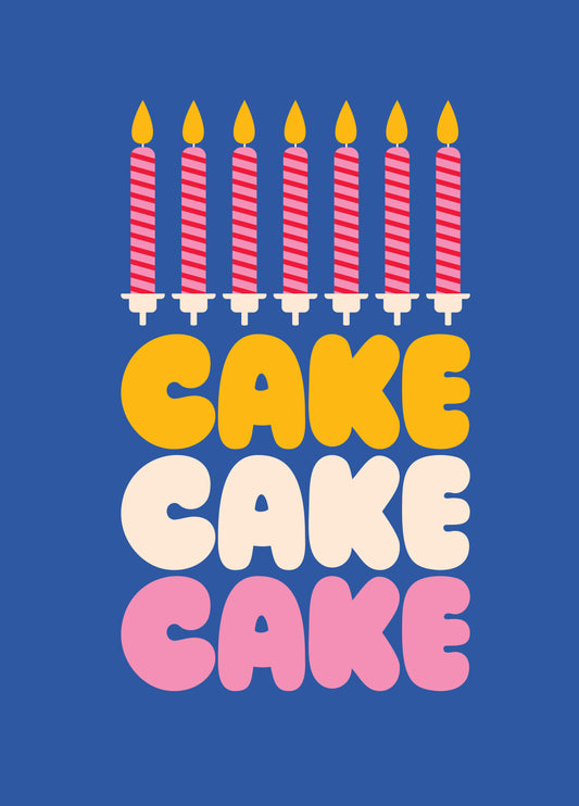 Cake Cake Cake Cake Lover Funny Birthday Card