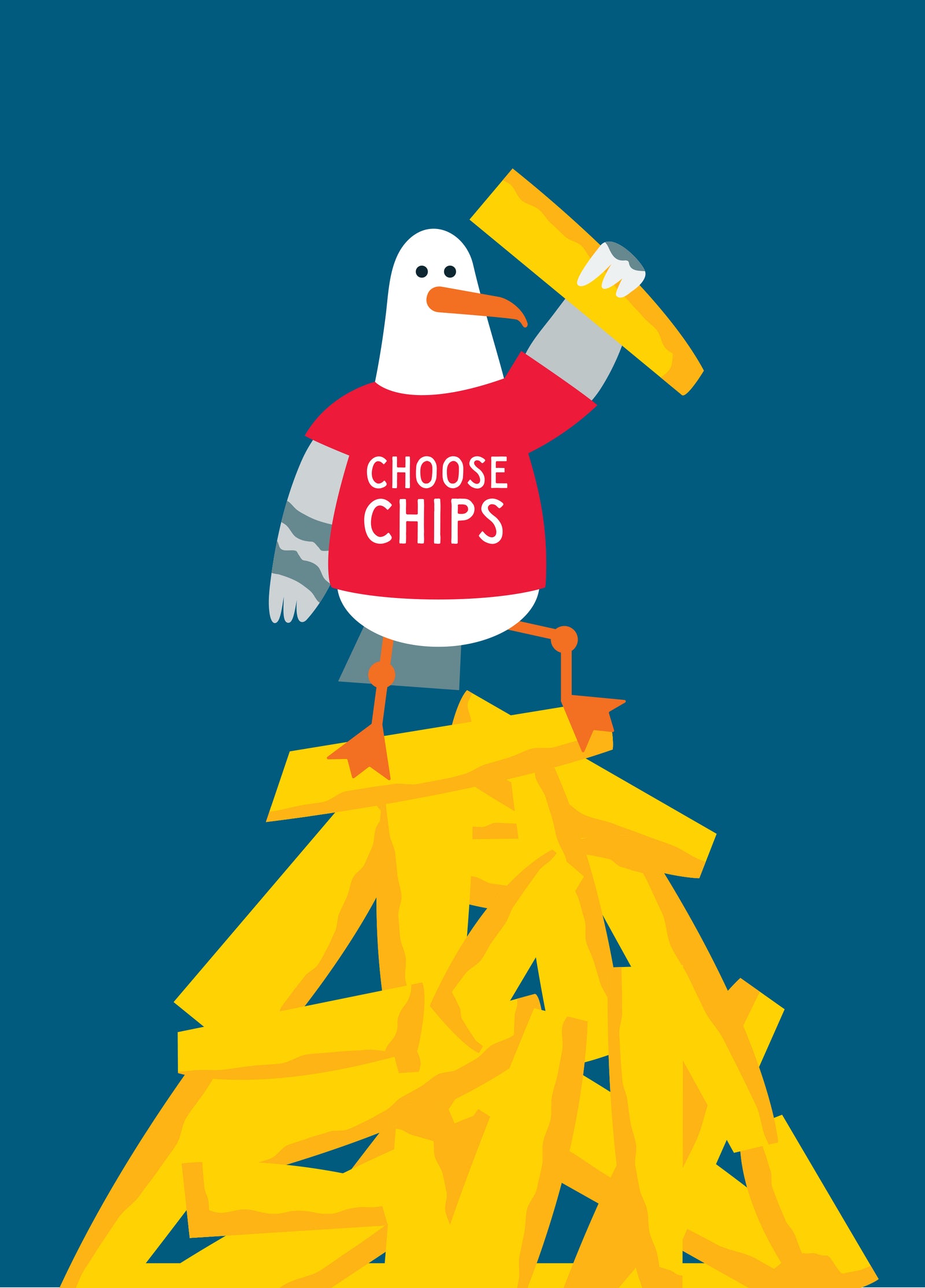 Choose Chips Funny Seagull Card