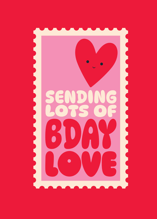 Sending Lots Of Bday Love Cute Birthday Card