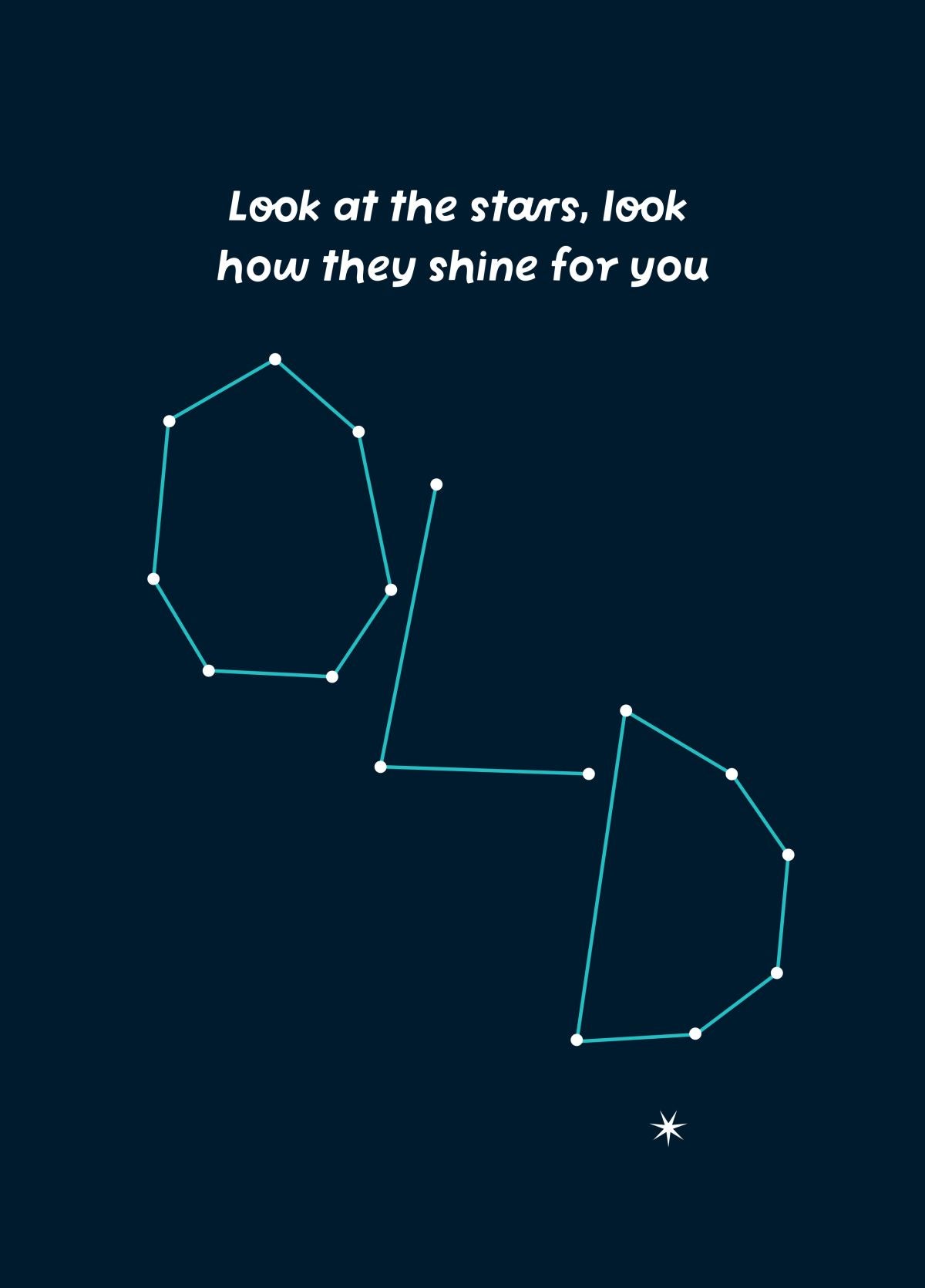 Look At The Stars Old Birthday Card