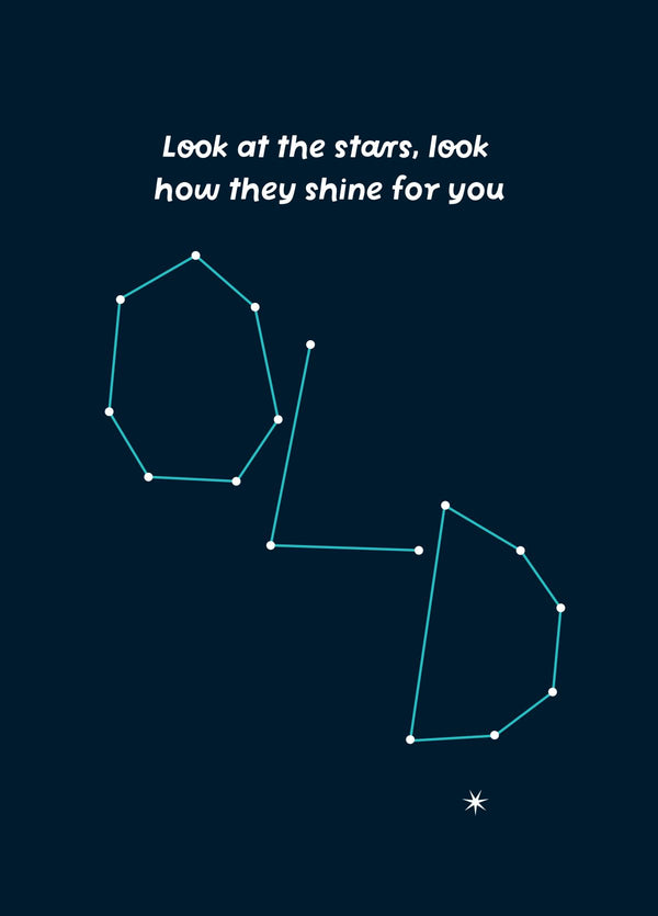 Look At The Stars Old Birthday Card