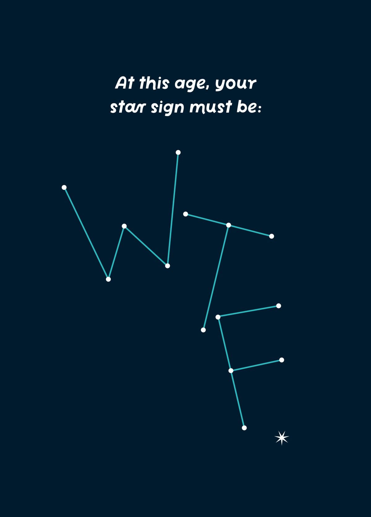 WTF Star Sign Birthday Card