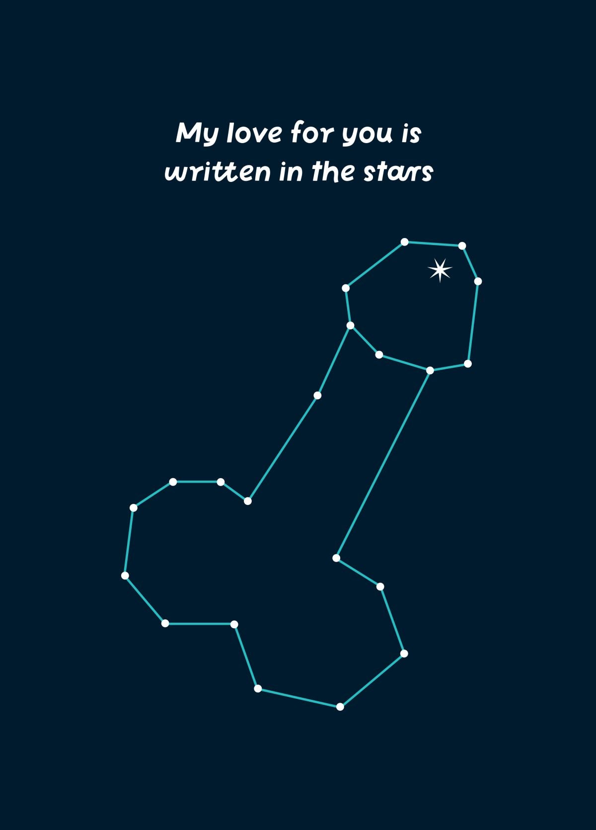 My Love Is Written In The Stars Rude Card