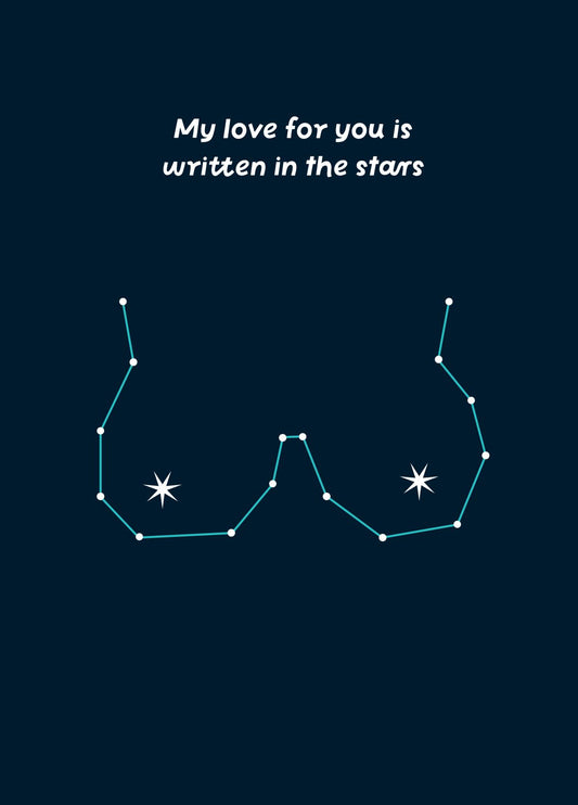 My Love Is Written In The Stars Funny Card