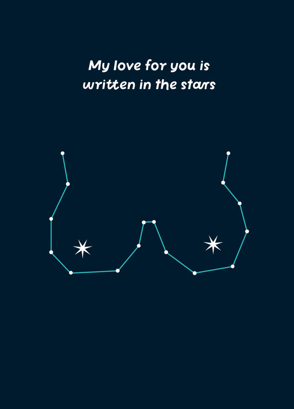 My Love Is Written In The Stars Funny Card