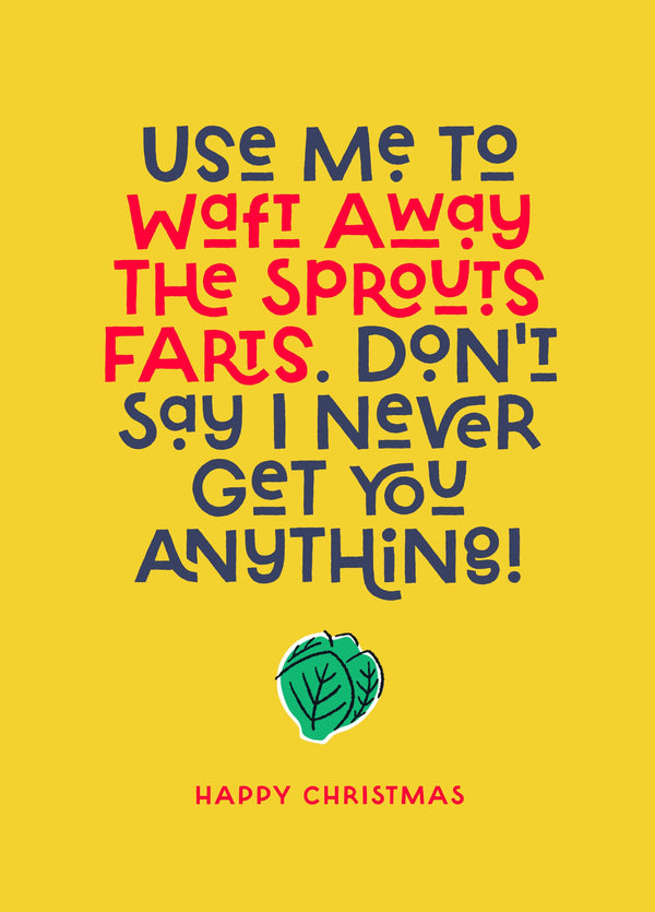 Use Me As A Sprouts Fart Wafter Christmas Card