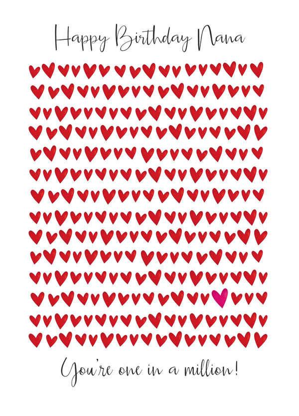 Happy Birthday Nana, You're One In A Million Card