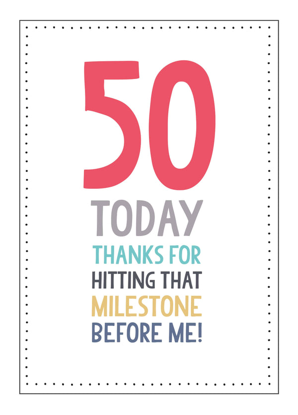 50th Milestone Birthday Card