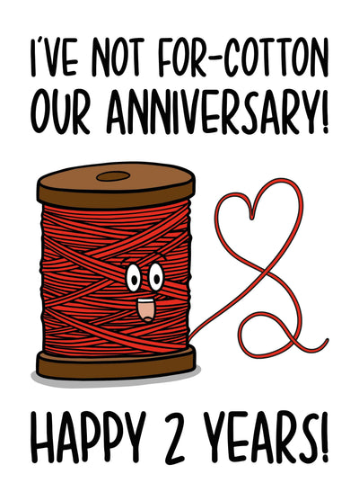 Cotton 2 Year Anniversary Card
