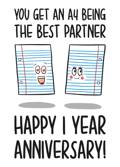 Paper 1 Year Anniversary Card