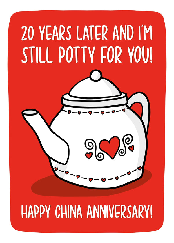 China 20 Year Anniversary Card