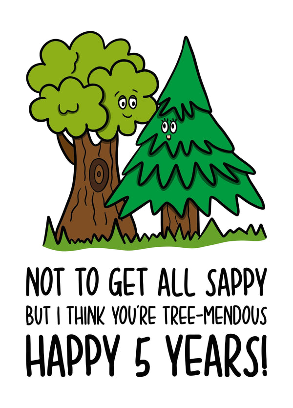 Wood 5 Year Anniversary Card