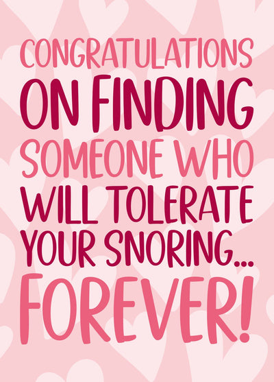 Tolerate Snoring Wedding Card