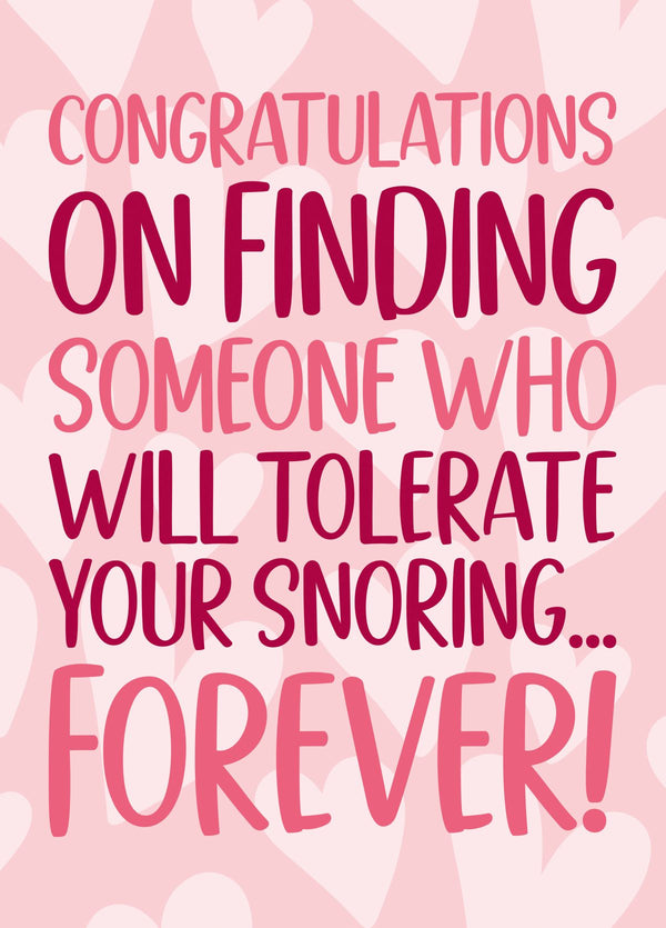 Tolerate Snoring Wedding Card