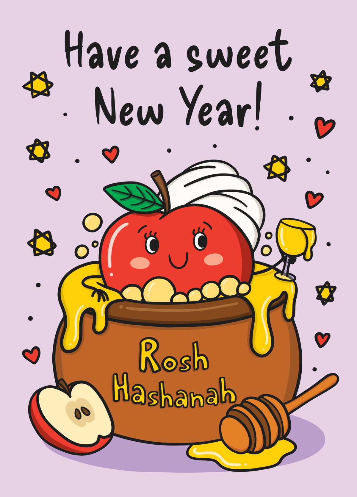 Apple In Honey Rosh Hashanah Card