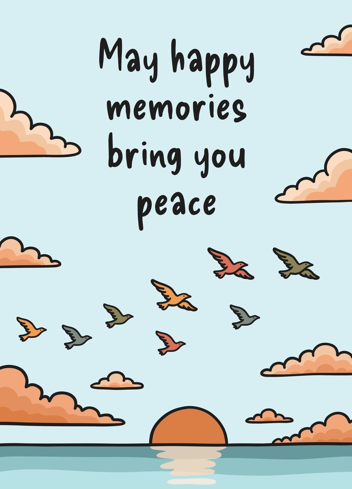 Happy Memories Bird Sympathy Card