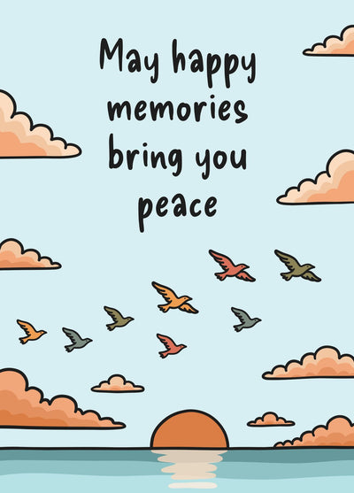 Happy Memories Bird Sympathy Card