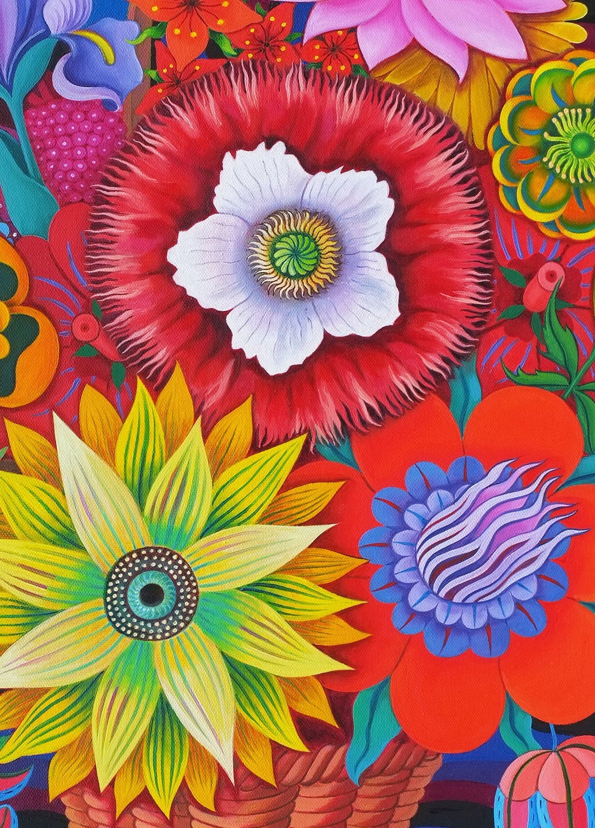 Bright Blooms With Poppy Card