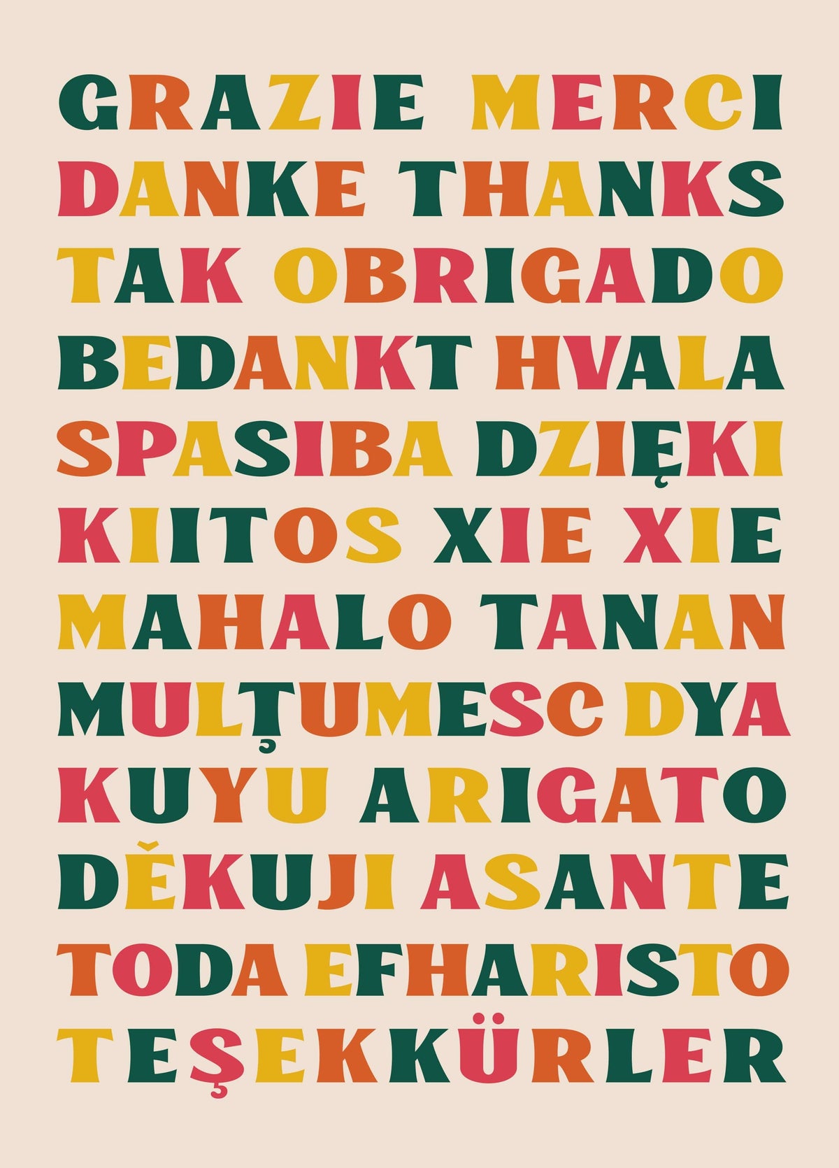 Multi Thank You Card