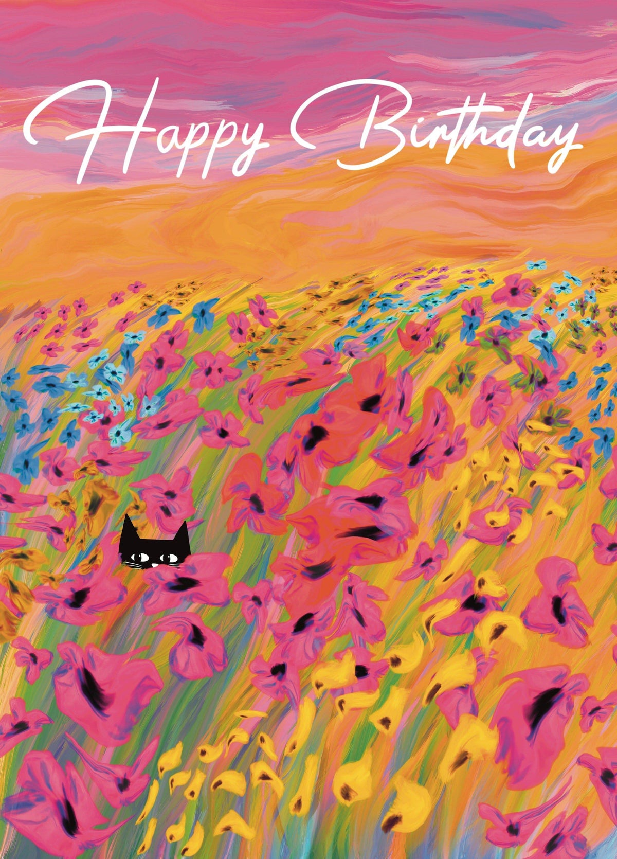 Sunset Cat Card