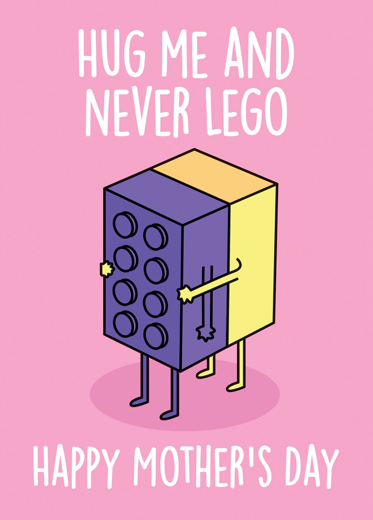 Happy Mother's Day - Hug Me And Never Lego Card