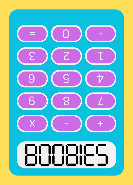 BOOBIES Retro Calculator Card