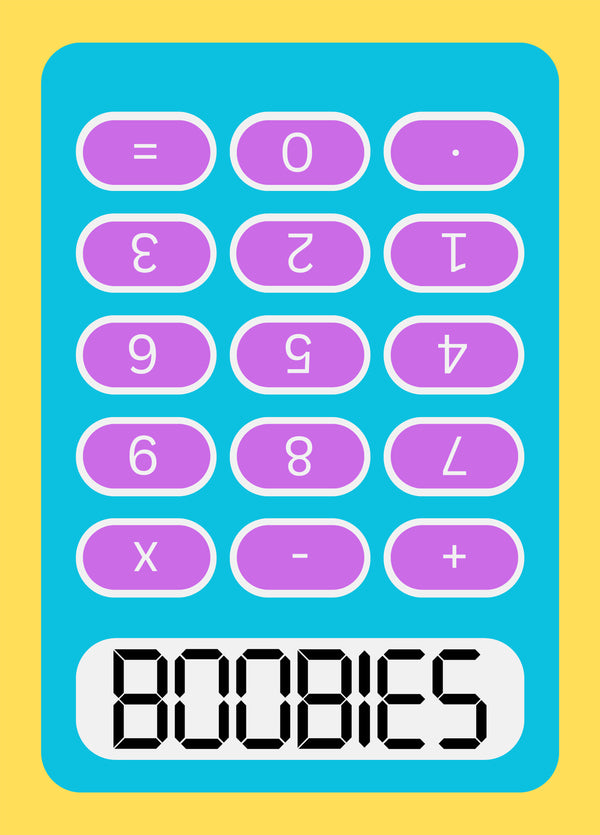 BOOBIES Retro Calculator Card