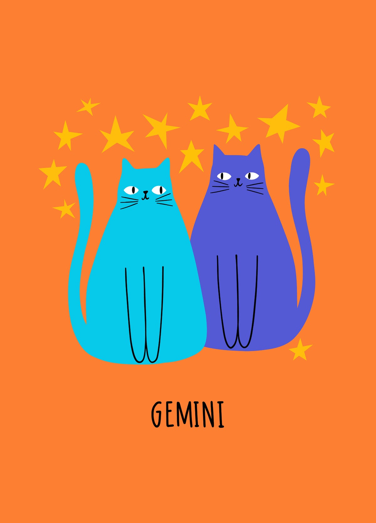 Virgo Cat Starsign Card
