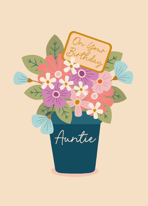 Happy Birthday Auntie, Here's Some Flowers! Card