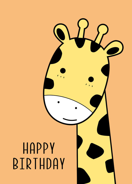 Happy Birthday Giraffe Card