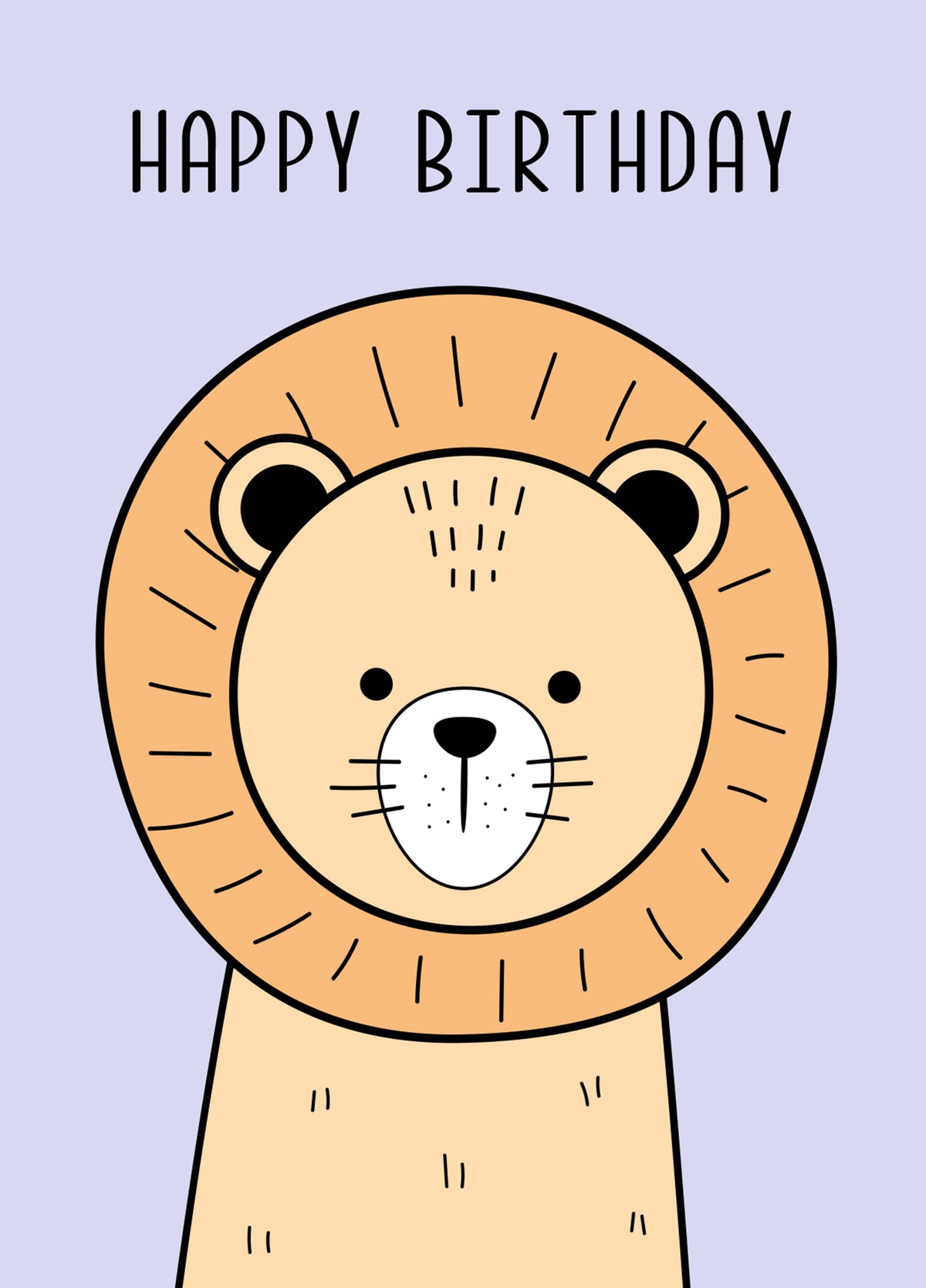 Happy Birthday Lion Card