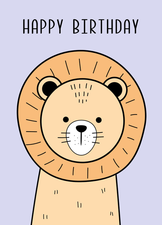 Happy Birthday Lion Card