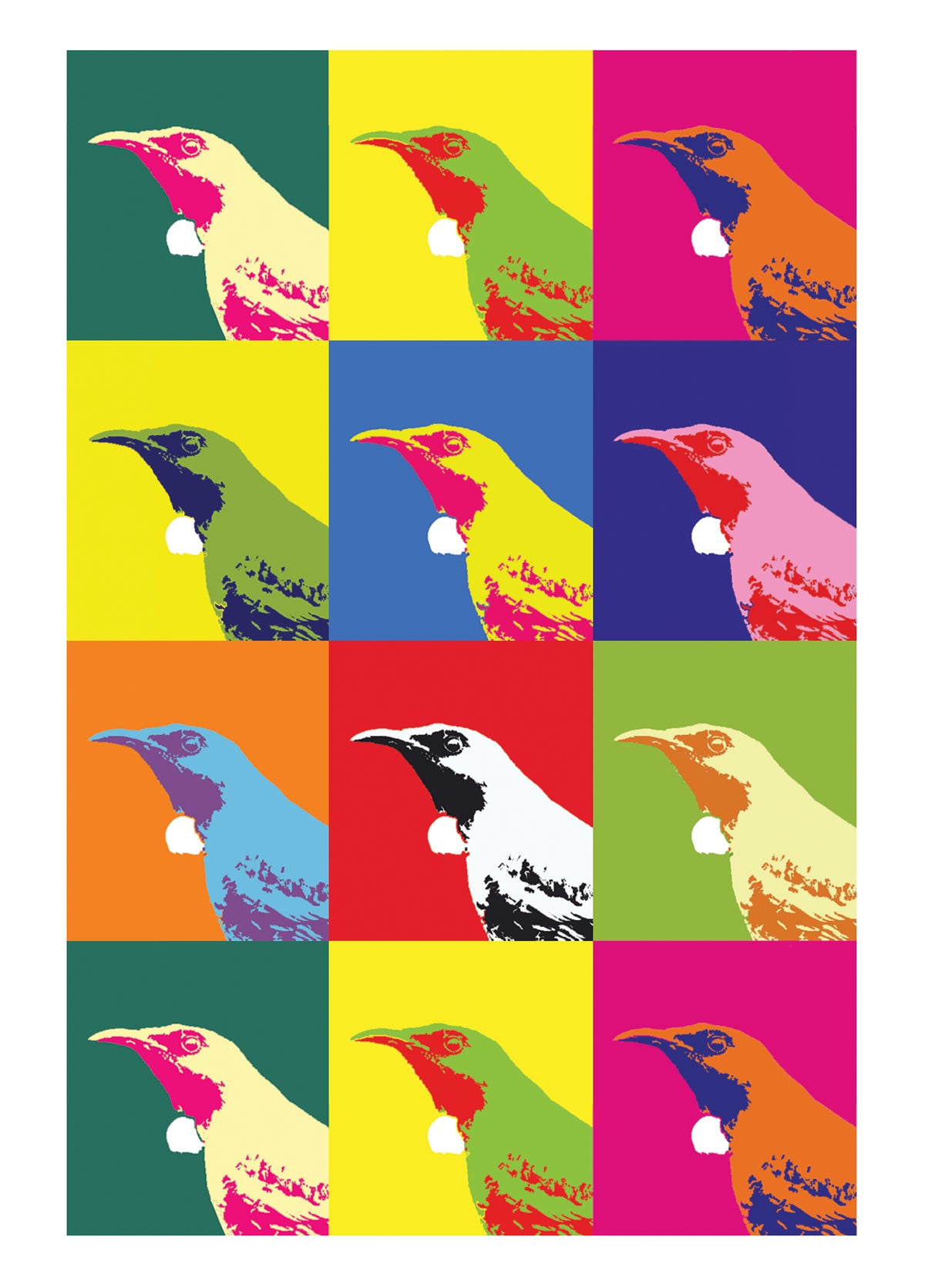 New Zealand Tui - Pop Art Card
