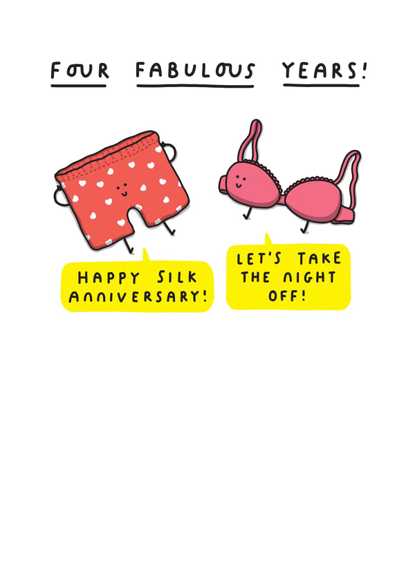 Happy Silk Anniversary! Let's Take The Night Off! Card