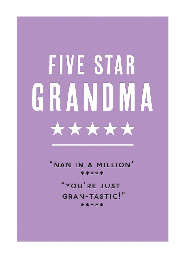 Five Star Grandma You're Just Gran Tastic Card