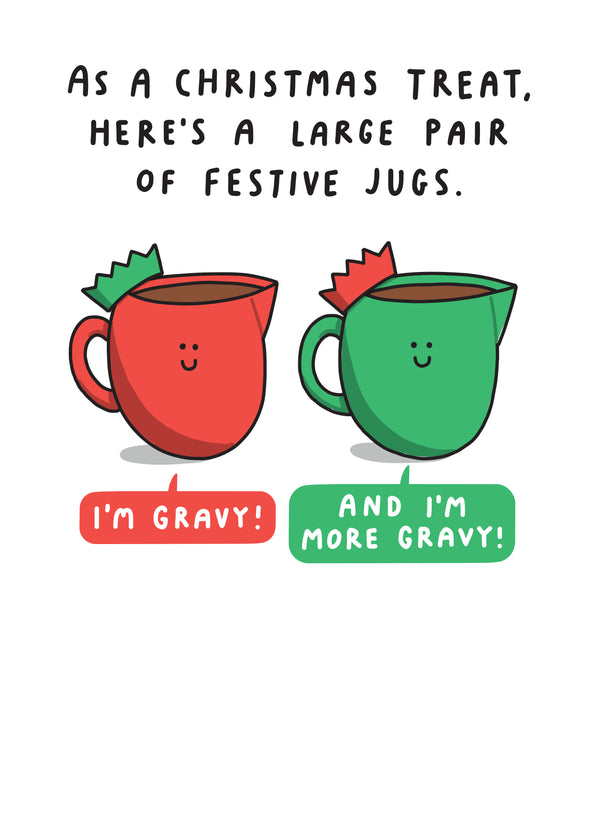 A Large Pair Of Festive Jugs.