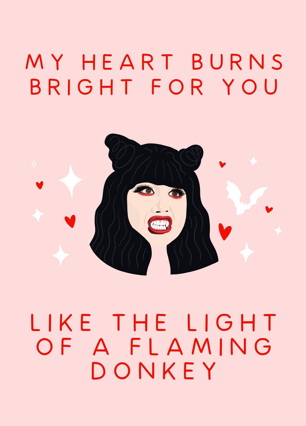 Burning Donkey Love Card