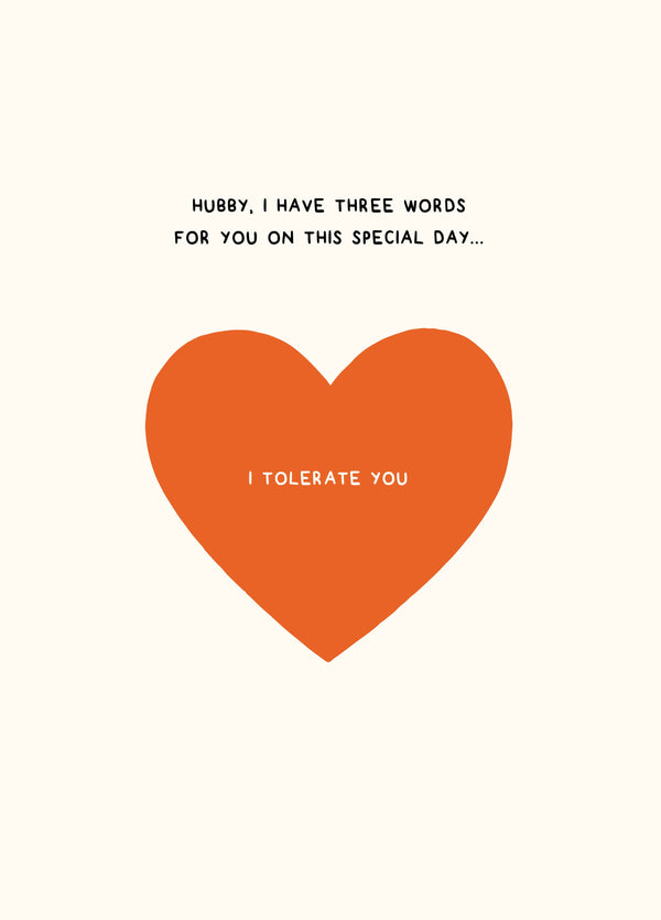 Husband I Tolerate You Card